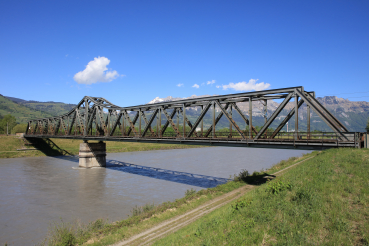 Eisenbahnbrücke über den Rhein zwischen Schaan und Buchs