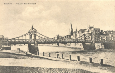 Postkarte Großen Weserbrücke in Bremen