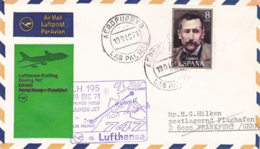 Lufthansa-Erstflug Boeing 747  LH195  19.12.1971