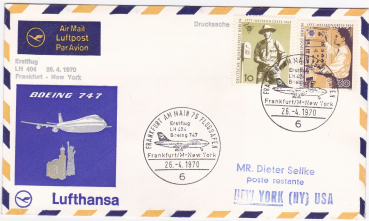Lufthansa First Flight Boeing 747 LH404 26.04.1970