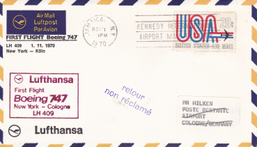 Lufthansa First Flight Boeing 747 LH409  01.11.1970