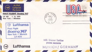 Lufthansa First Flight Boeing 747 LH409  01.11.1970