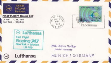Lufthansa First Flight Boeing 747 LH409  01.11.1970