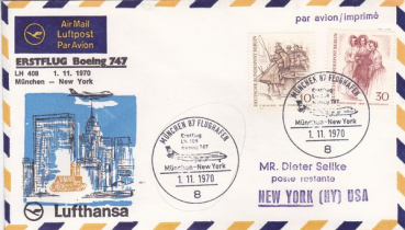 Lufthansa Erstflug Boeing 747 LH408  01.11.1970
