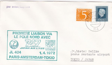 Japan Air Lines erster Flug über den Nordpol Boeing 747  01.04.1972