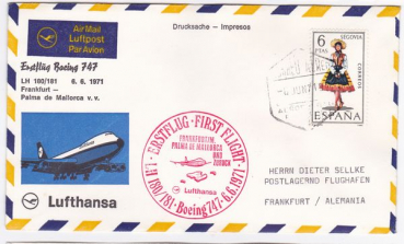 Lufthansa Erstflug Boeing 747 LH180/181  06.06.1971
