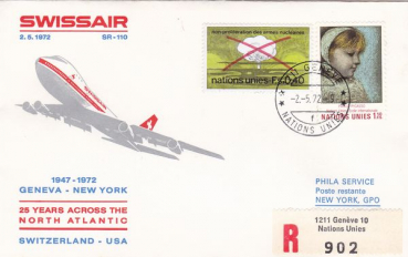 Swissair Jubiläumsflug 25 Jahre über den Atlantik  02.05.1972