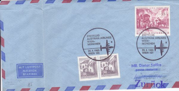 Austrian Airlines Erstflug OS213/214 Wien - München 26.04.1965