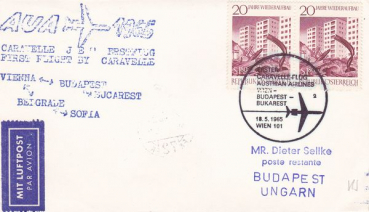 Austrian Airlines Caravelle Jet Erstflug Wien - Sofia 18.05.1965