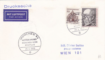 Austrian Airlines Erstflug OS213/214 Wien - München 26.04.1965