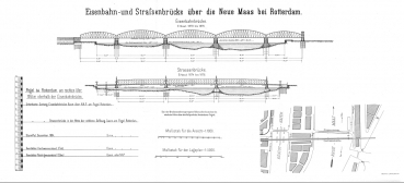 Eisenbahn- und Straßenbrücke über die Neue Maas bei Rotterdam