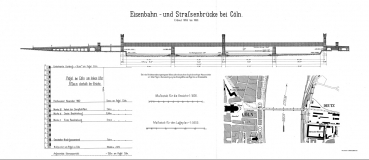 Eisenbahn- und Straßenbrücke bei Cöln