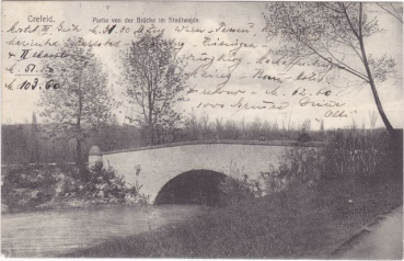 Crefeld - Partie von der Brücke im Stadtwalde