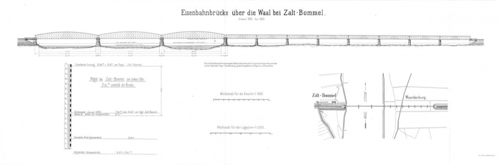 Eisenbahnbrücke über die Waal bei Zalt-Bommel