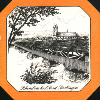 Bierdeckel mit der Rheinbrücke Bad Säckingen
