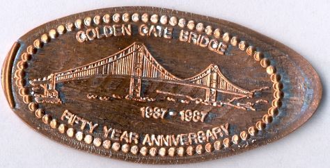 Gepresster Penny Golden Gate Bridge